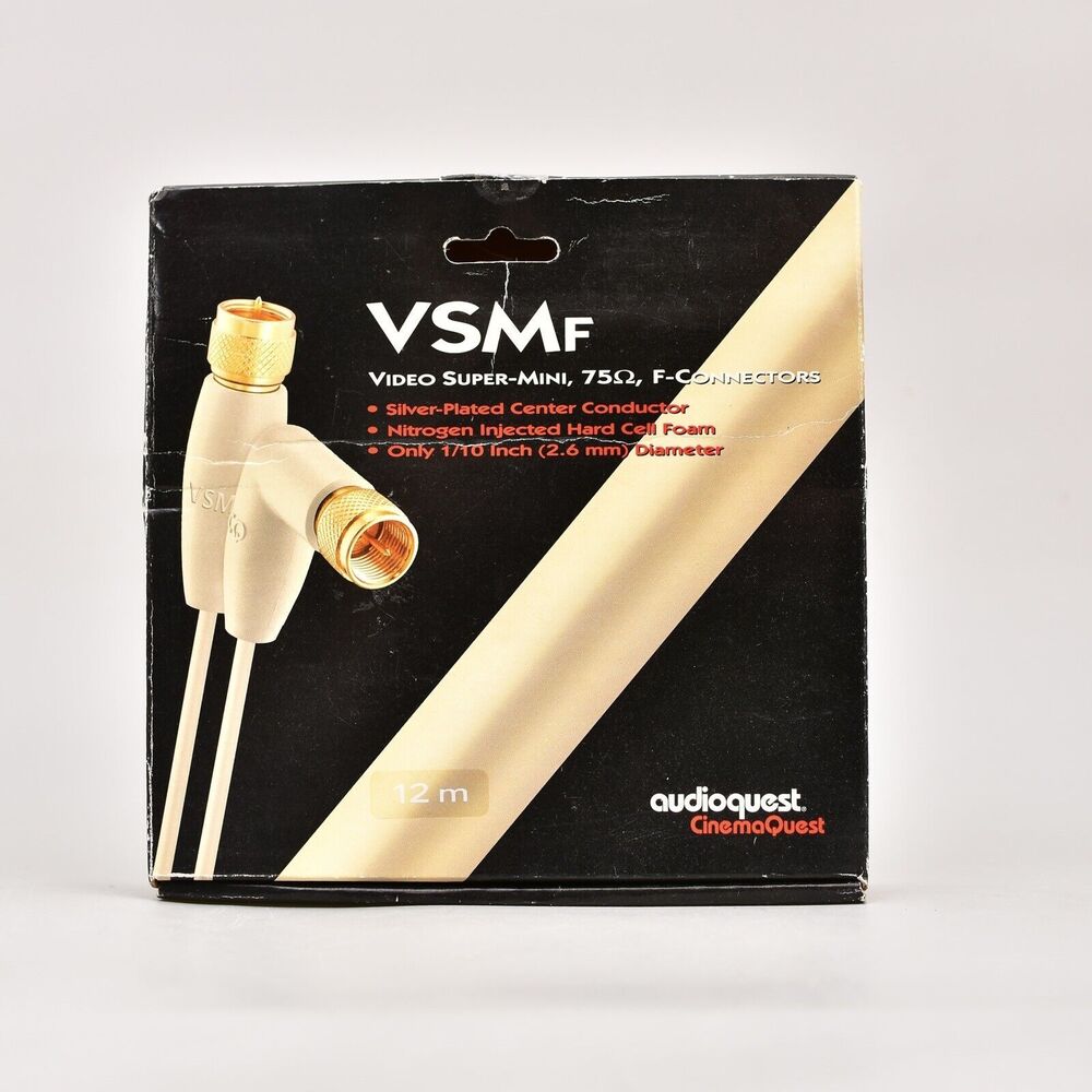 Audioquest Audiophile VSMF 12 Meter Composite Video With F-connectors Silver